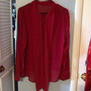 Red See through blouse